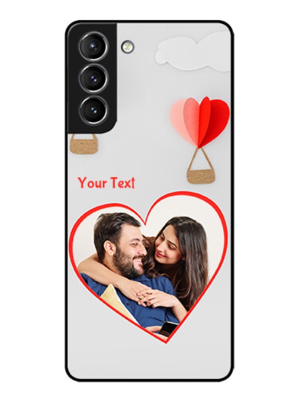 Custom Galaxy S21 Plus Custom Metal Phone Case - Parachute Love Design