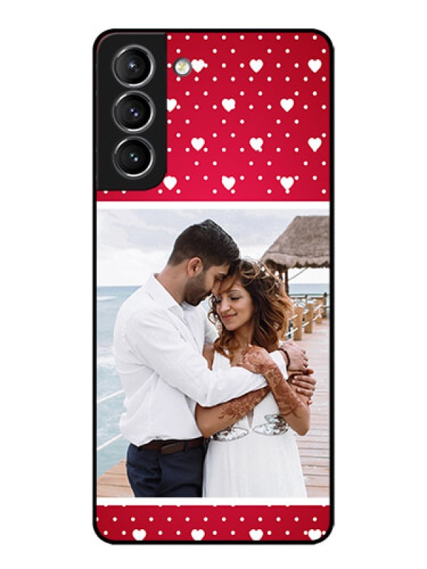 Custom Galaxy S21 Plus Custom Metal Phone Case - Hearts Mobile Case Design