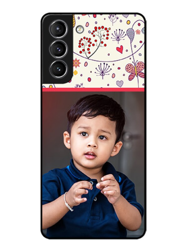 Custom Galaxy S21 Plus Custom Metal Phone Case - Premium Floral Design