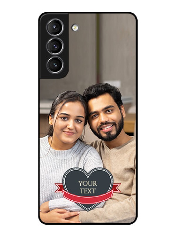 Custom Galaxy S21 Plus Custom Metal Phone Case - Just Married Couple Design