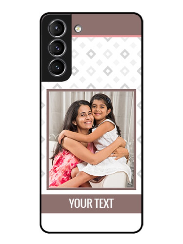Custom Galaxy S21 Plus Custom Metal Phone Case - Simple Diamond Design