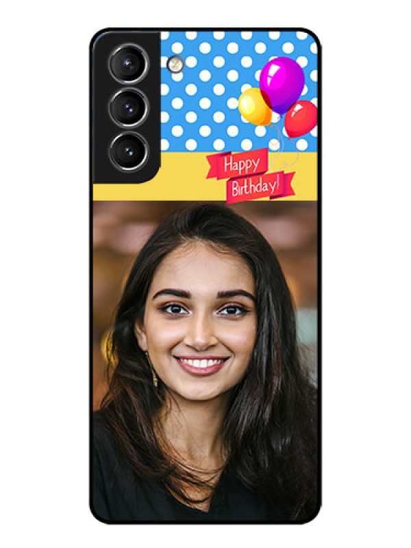 Custom Galaxy S21 Plus Custom Metal Phone Case - Happy Birthday Design