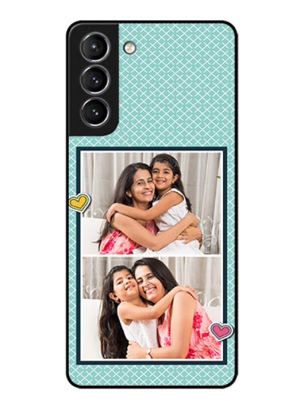 Custom Galaxy S21 Plus Custom Metal Phone Case - 2 Image Holder With Pattern Design