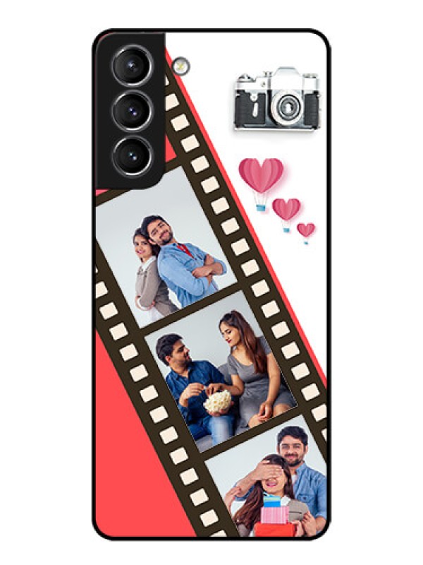 Custom Galaxy S21 Plus Custom Metal Phone Case - 3 Image Holder With Film Reel