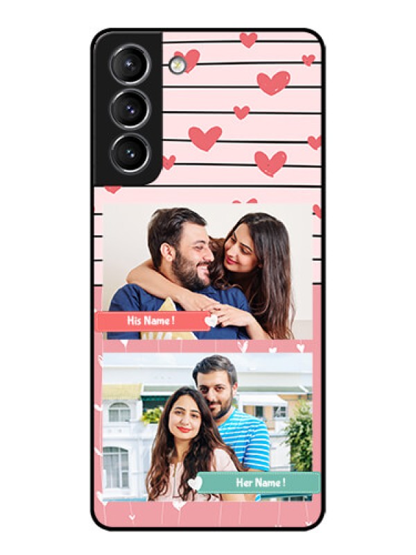 Custom Galaxy S21 Plus Custom Metal Phone Case - Photo With Heart Design