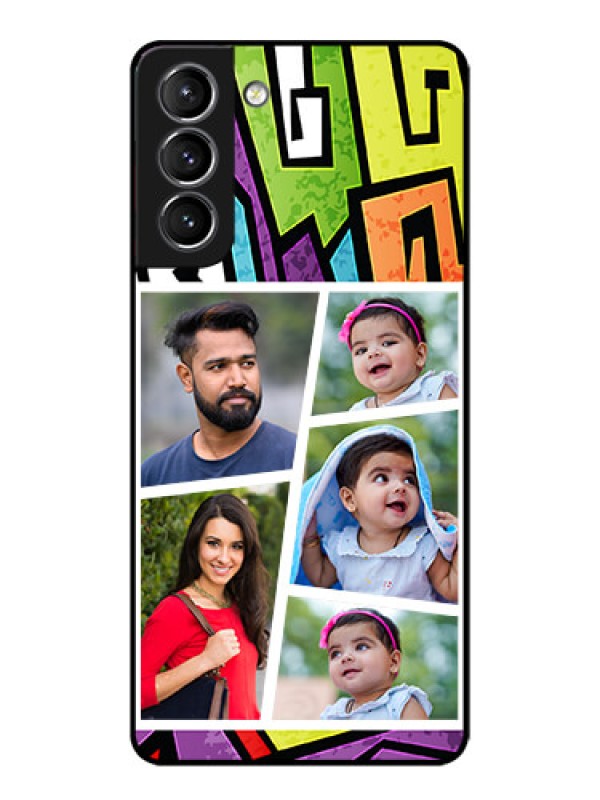 Custom Galaxy S21 Plus Custom Metal Phone Case - Graffiti Pattern Design