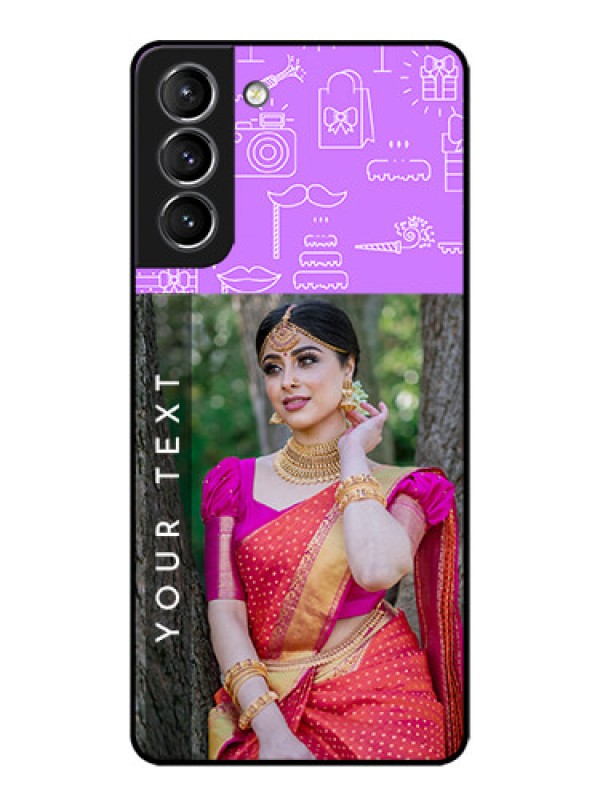 Custom Galaxy S21 Plus Custom Metal Phone Case - Birthday Icons Design