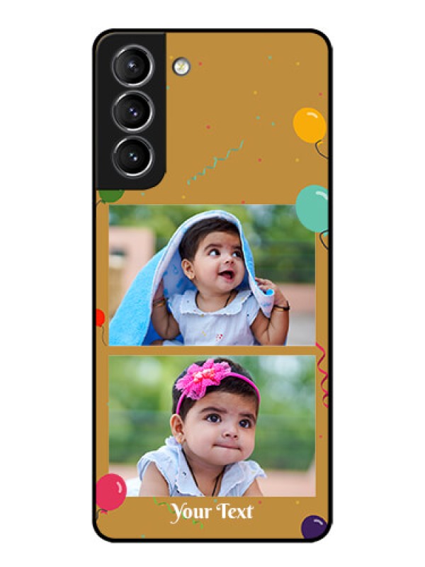 Custom Galaxy S21 Plus Custom Metal Phone Case - Image Holder With Birthday Celebrations Design
