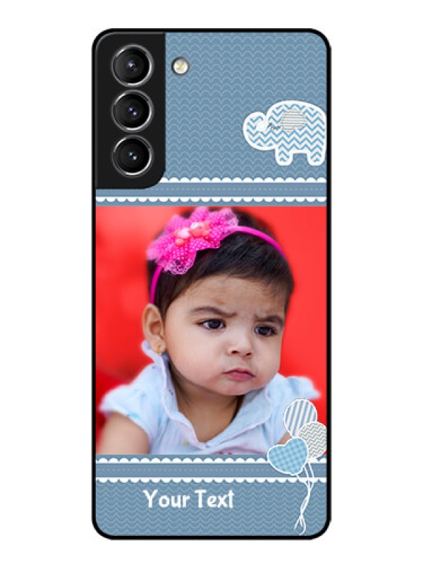 Custom Galaxy S21 Plus Custom Metal Phone Case - With Kids Pattern Design