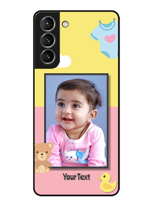 Custom Galaxy S21 Plus Custom Metal Phone Case - Kids 2 Color Design