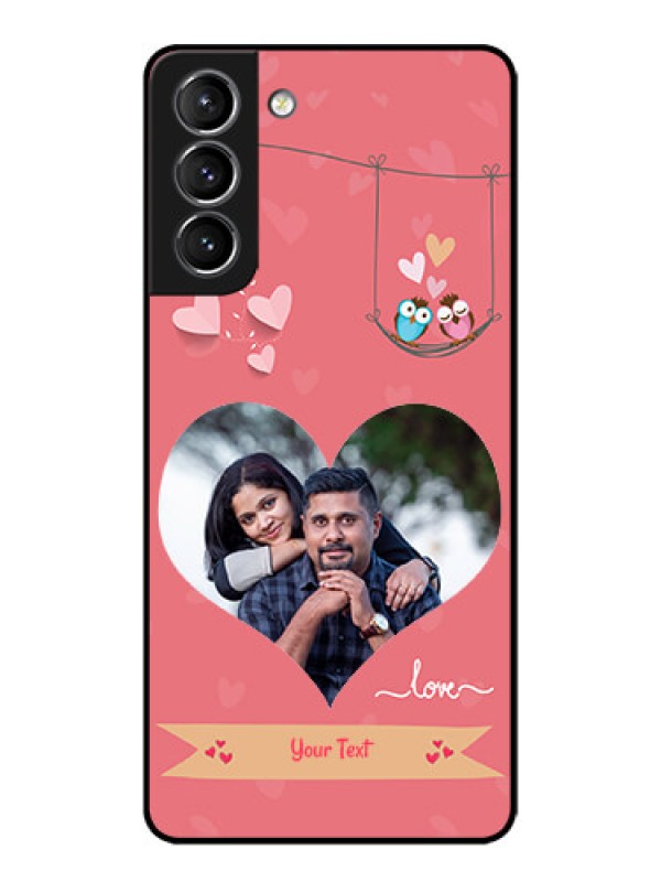 Custom Galaxy S21 Plus Custom Metal Phone Case - Peach Color Love Design