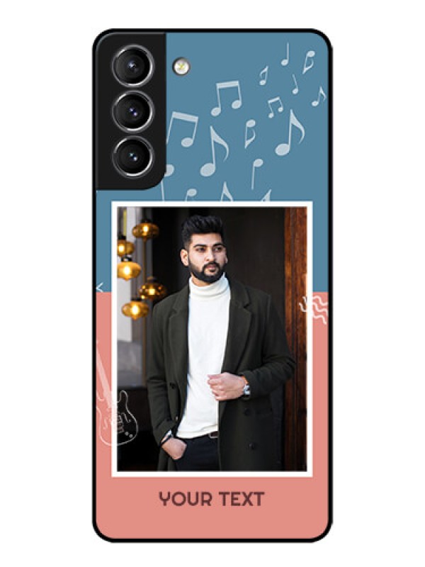 Custom Galaxy S21 Plus Custom Metal Phone Case - With Color Musical Note Design
