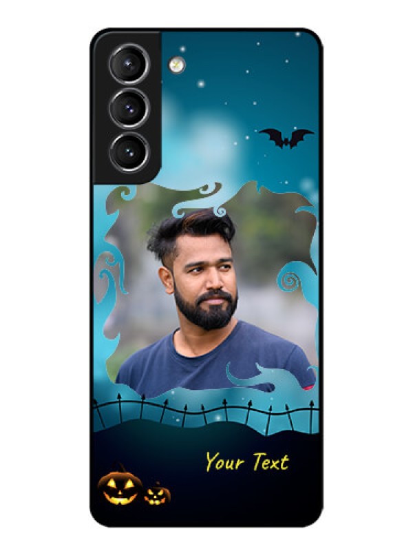 Custom Galaxy S21 Plus Custom Metal Phone Case - Halloween Frame Design