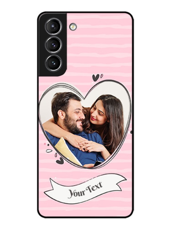 Custom Galaxy S21 Plus Custom Metal Phone Case - Vintage Heart Design