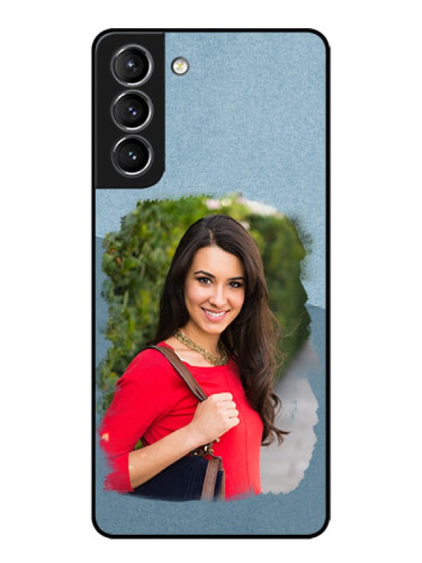 Custom Galaxy S21 Plus Custom Metal Phone Case - Grunge Line Art Design