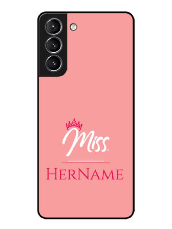 Custom Galaxy S21 Plus Custom Metal Phone Case - Mrs With Name Design