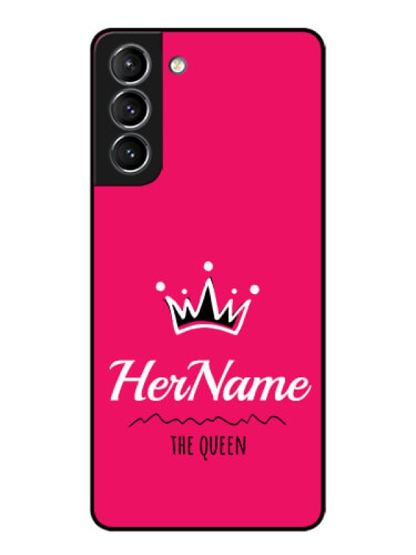 Custom Galaxy S21 Plus Custom Metal Phone Case - Queen With Name Design