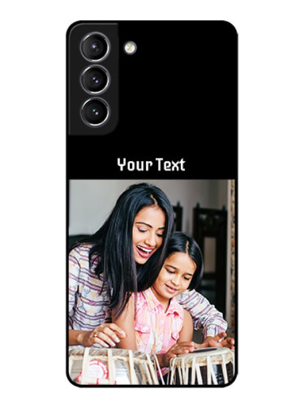 Custom Galaxy S21 Plus Custom Metal Phone Case - Photo With Name Design
