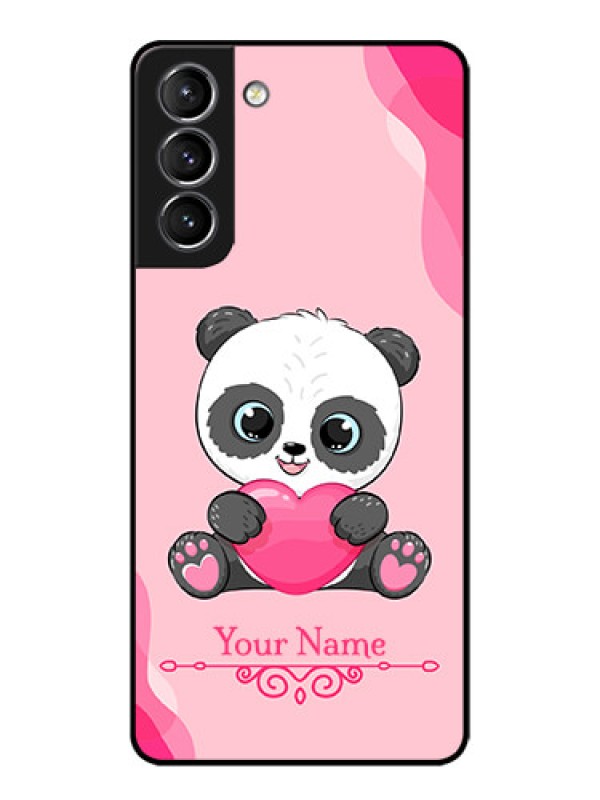 Custom Galaxy S21 Plus Custom Metal Phone Case - Cute Panda Design