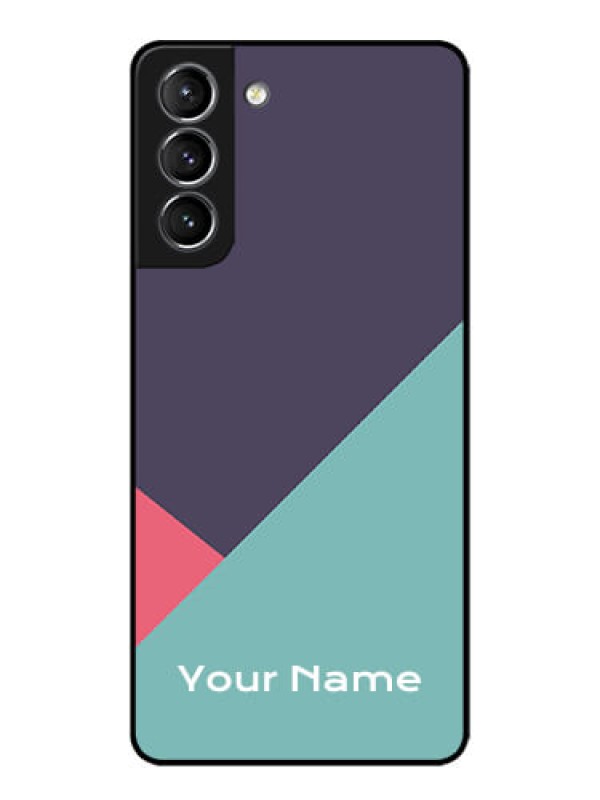 Custom Galaxy S21 Plus Custom Metal Phone Case - Tri Color Abstract Design