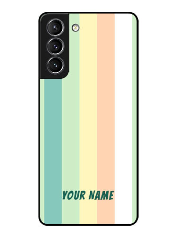 Custom Galaxy S21 Plus Custom Metal Phone Case - Multi - Colour Stripes Design