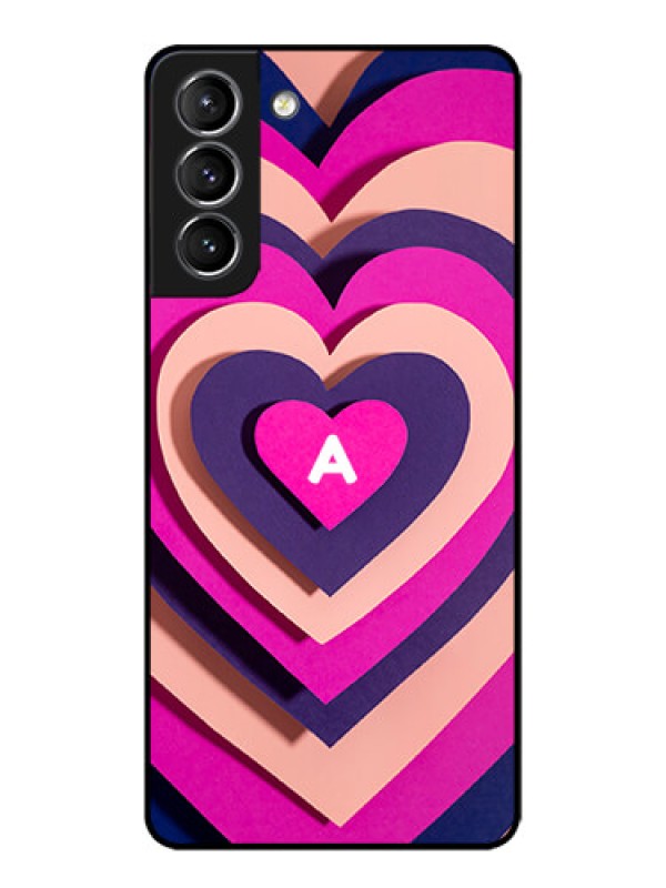 Custom Galaxy S21 Plus Custom Metal Phone Case - Cute Heart Pattern Design