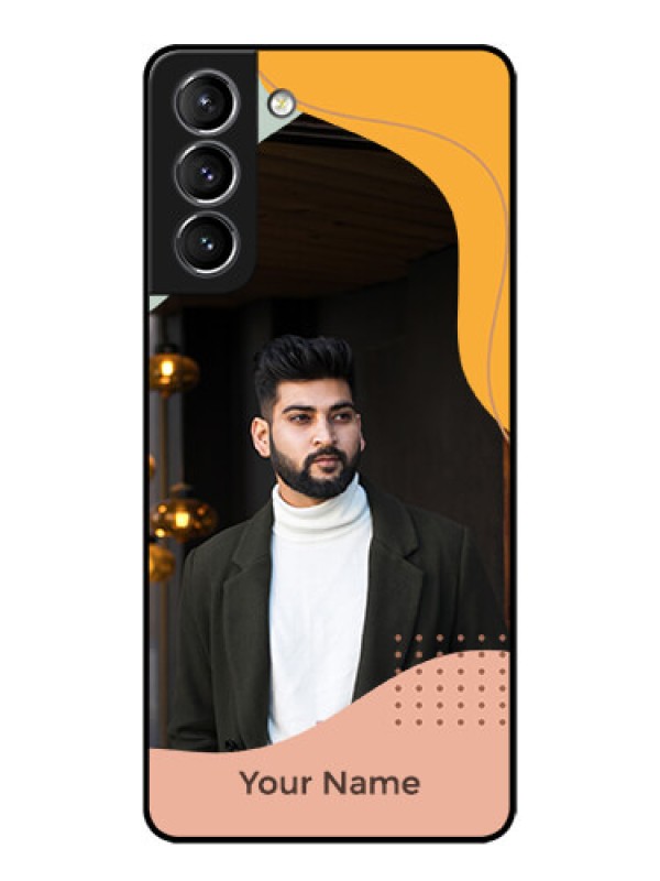 Custom Galaxy S21 Plus Custom Metal Phone Case - Tri - Coloured Overlay Design