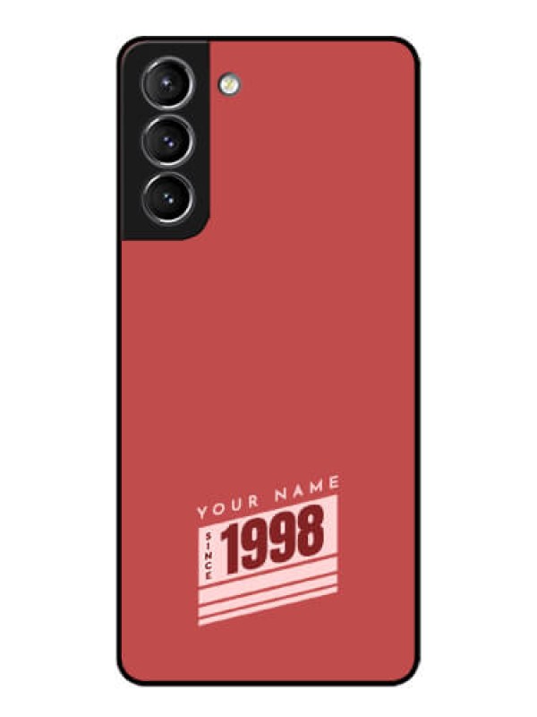 Custom Galaxy S21 Plus Custom Metal Phone Case - Red Custom Year Of Birth Design