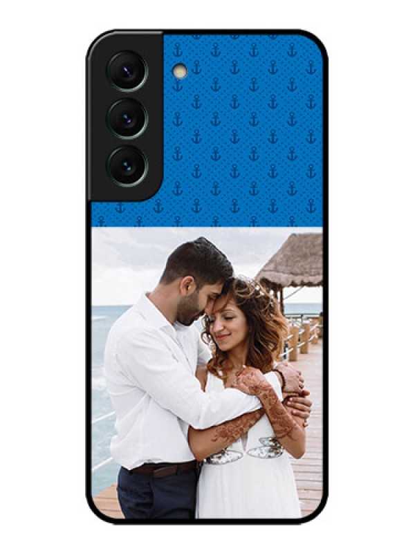 Custom Galaxy S22 5G Custom Metal Phone CaseBlue Anchors Design