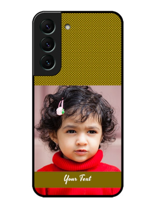Custom Galaxy S22 5G Custom Metal Phone CaseSimple Green Color Design