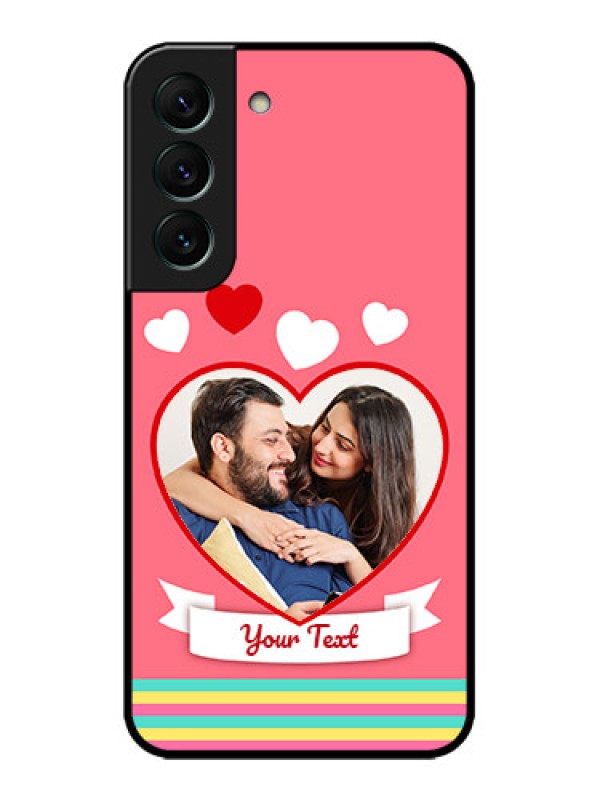 Custom Galaxy S22 5G Custom Metal Phone CaseLove Shapes Doodle Design