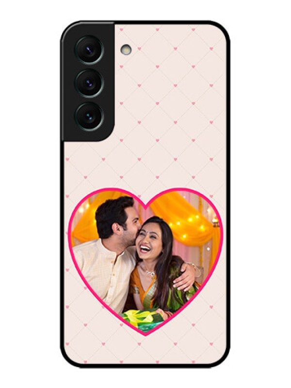 Custom Galaxy S22 5G Custom Metal Phone CaseHeart Shape Design