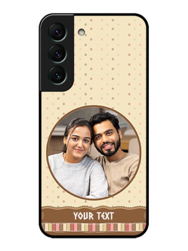 Custom Galaxy S22 5G Custom Metal Phone CaseBrown Dotted Mobile Case Design