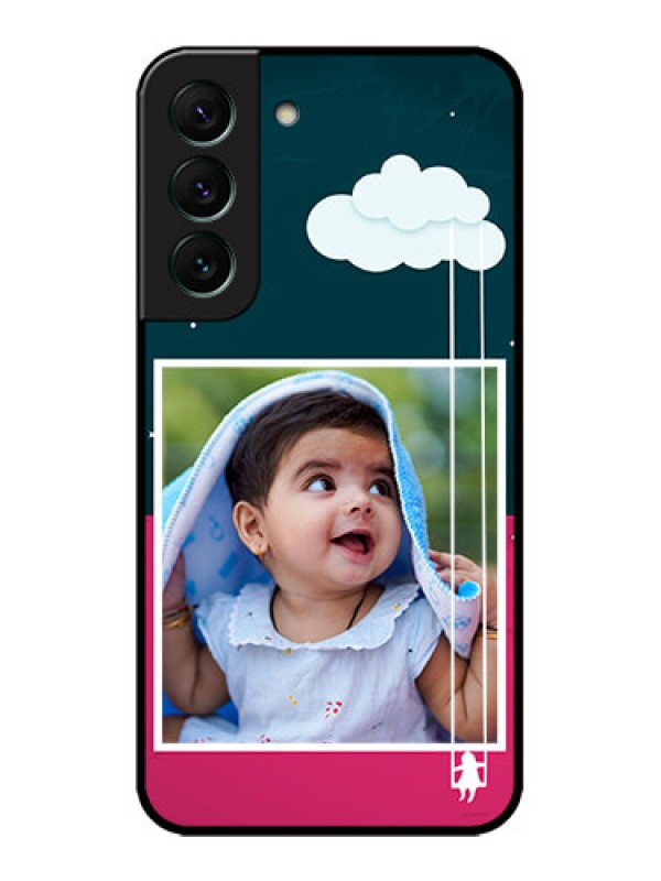 Custom Galaxy S22 5G Custom Metal Phone CaseCute Girl With Cloud Design