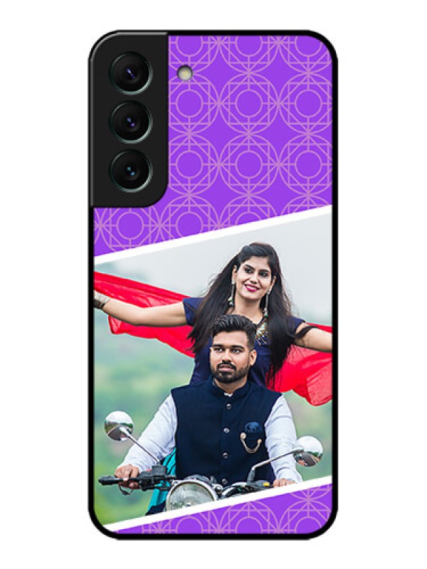 Custom Galaxy S22 5G Custom Metal Phone CaseViolet Color Pattern Design