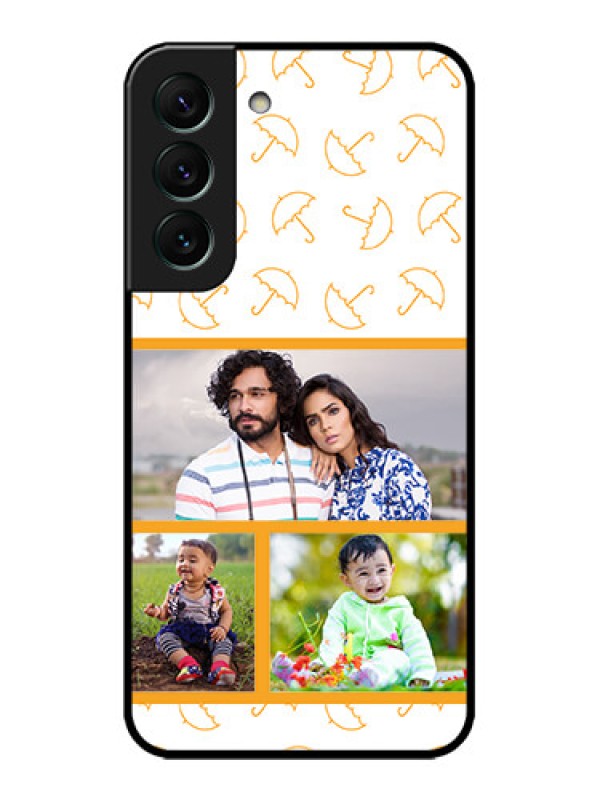 Custom Galaxy S22 5G Custom Metal Phone CaseYellow Pattern Design