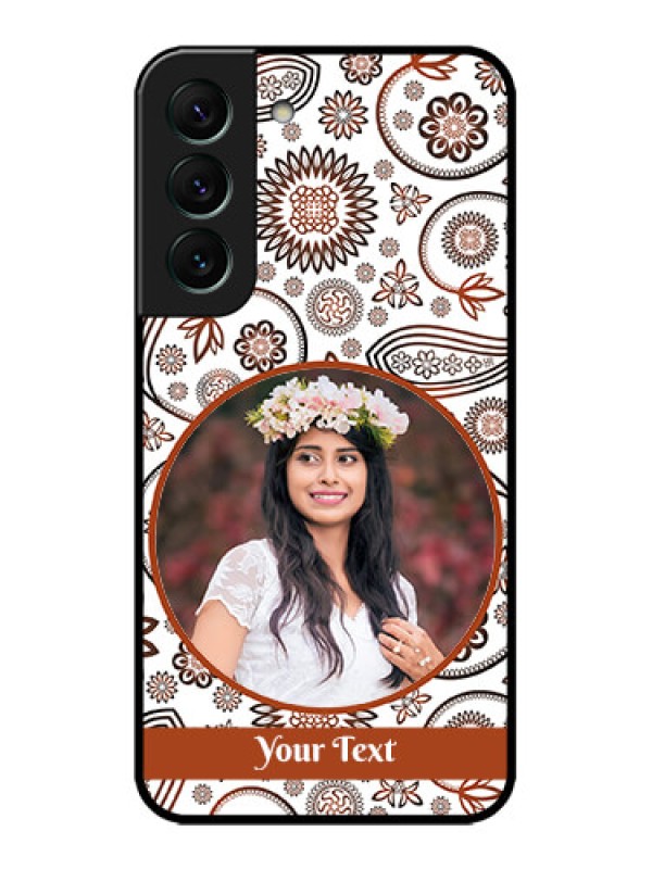 Custom Galaxy S22 5G Custom Metal Phone CaseAbstract Flower Design