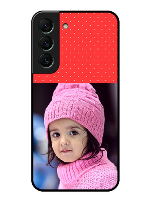 Custom Galaxy S22 5G Custom Metal Phone CaseRed Pattern Design