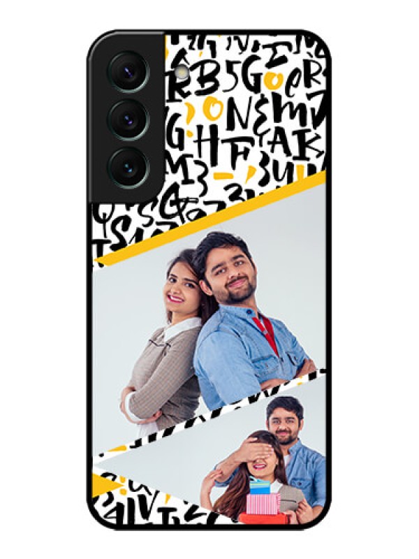 Custom Galaxy S22 5G Custom Metal Phone CaseLetters Pattern Design