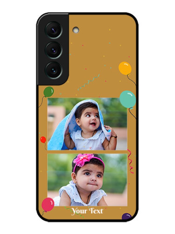 Custom Galaxy S22 5G Custom Metal Phone CaseImage Holder With Birthday Celebrations Design