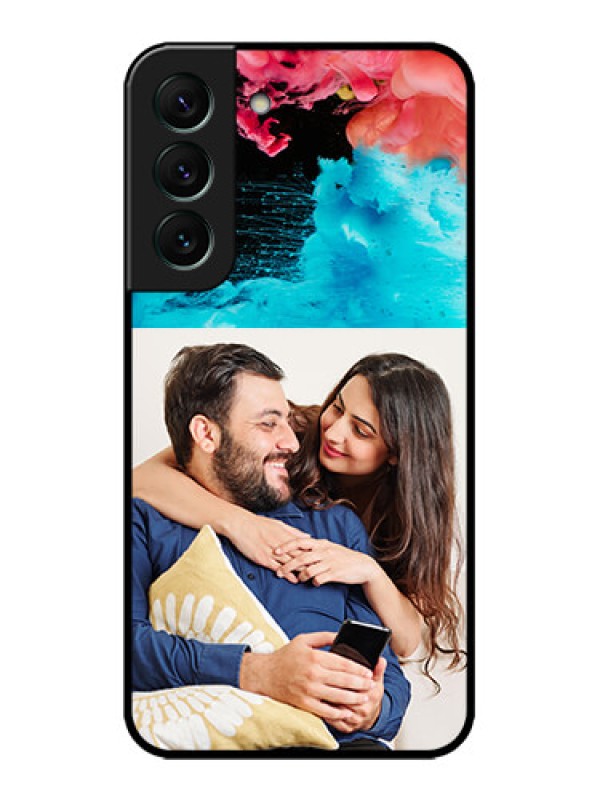 Custom Galaxy S22 5G Custom Metal Phone CaseQuote With Acrylic Painting Design