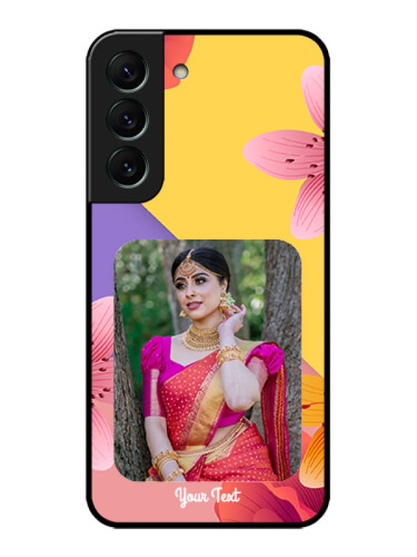 Custom Galaxy S22 5G Custom Metal Phone Case3 Image With Vintage Floral Design