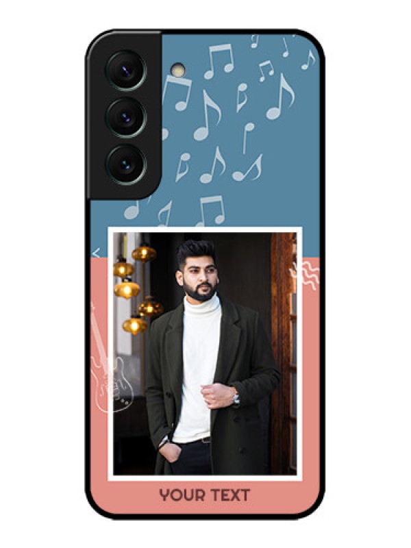Custom Galaxy S22 5G Custom Metal Phone CaseWith Color Musical Note Design