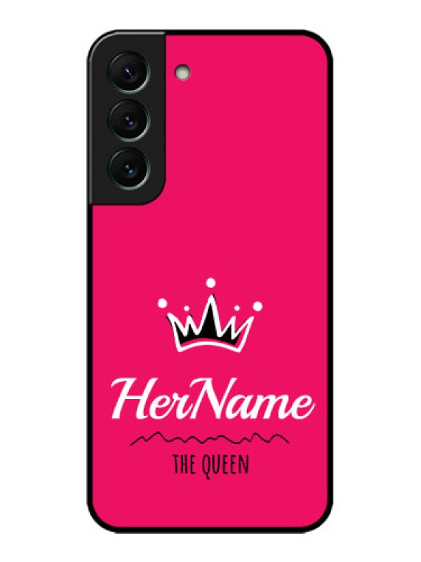 Custom Galaxy S22 5G Custom Metal Phone CaseQueen With Name Design