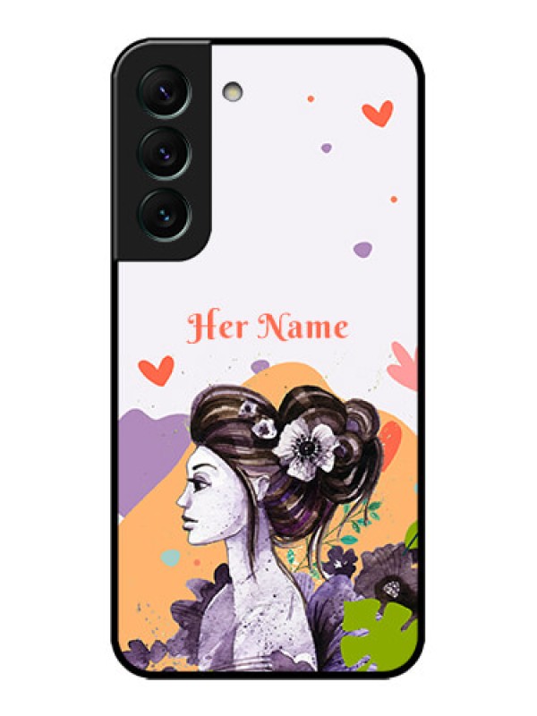 Custom Galaxy S22 5G Custom Metal Phone CaseWoman And Nature Design