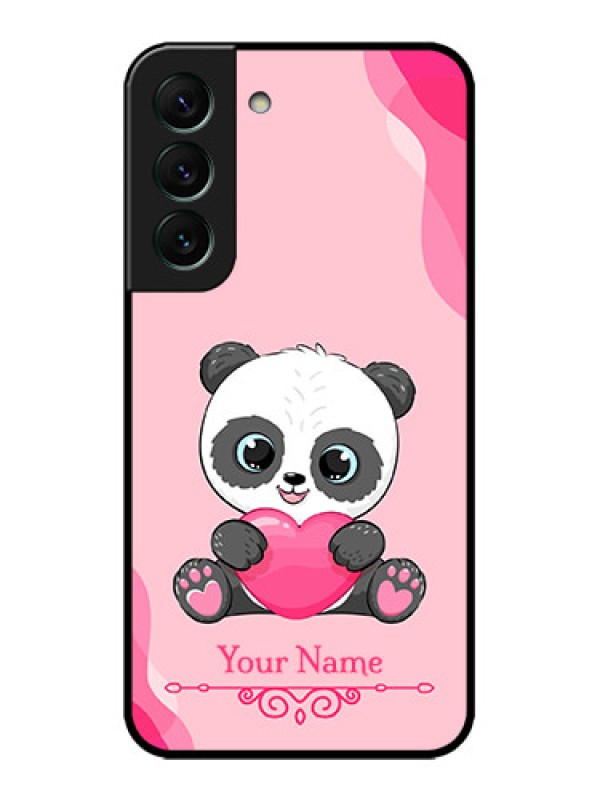 Custom Galaxy S22 5G Custom Metal Phone CaseCute Panda Design