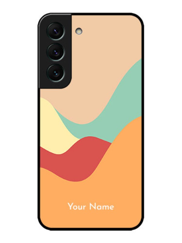 Custom Galaxy S22 5G Custom Metal Phone CaseOcean Waves Multi - Colour Design