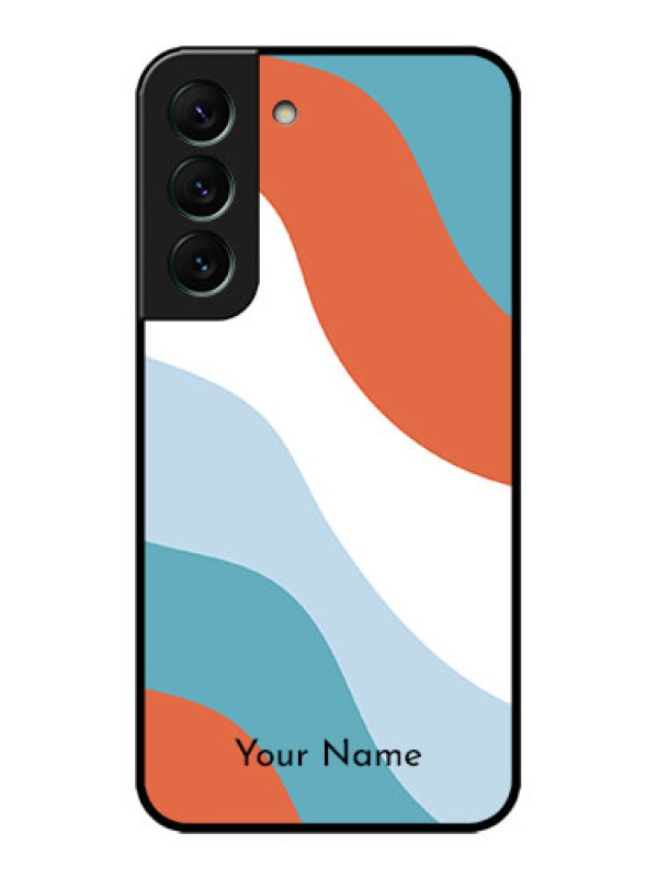Custom Galaxy S22 5G Custom Metal Phone CaseColoured Waves Design