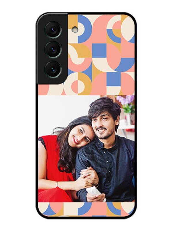 Custom Galaxy S22 5G Custom Metal Phone CaseSemi - Circle Maze Pattern Design