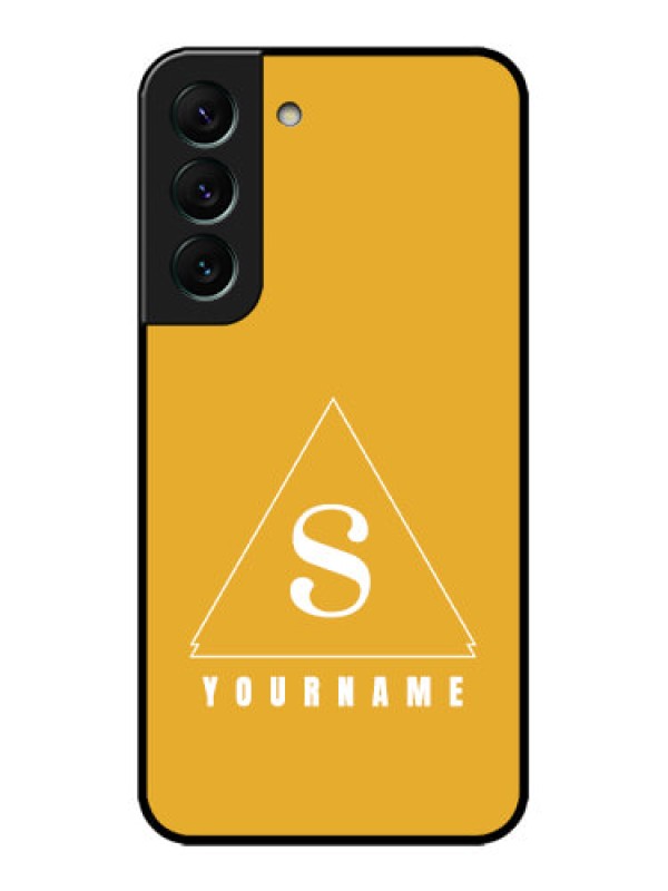 Custom Galaxy S22 5G Custom Metal Phone CaseSimple Triangle Design
